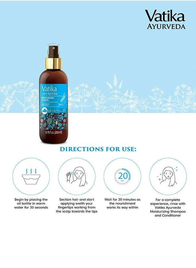 Vatika Ayurveda - Vatika Ayurveda Advance Moisturizing Hair Oil (For Pittā) | Enriched With Licorice & Brahmi | For All Hair Types - 200 ml - Image 1