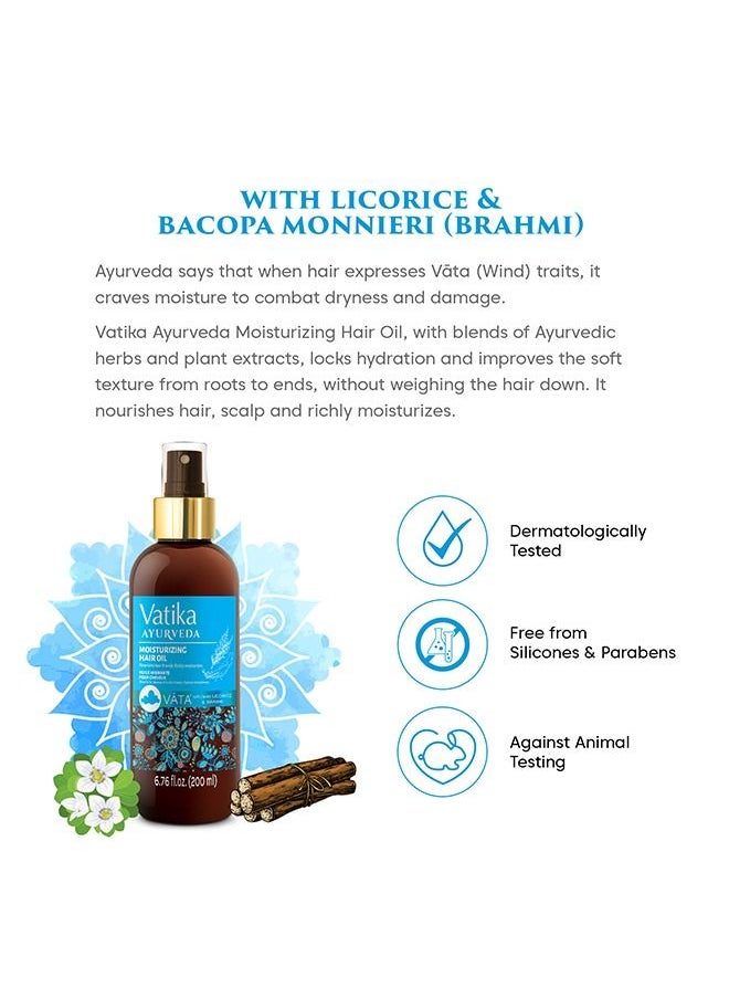 Vatika Ayurveda - Vatika Ayurveda Advance Moisturizing Hair Oil (For Pittā) | Enriched With Licorice & Brahmi | For All Hair Types - 200 ml - Image 1