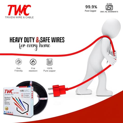 TWC Active Green 0.75 SQMM 45 METER | Copper Wire | HRFR (Heat Resistant Flame Retardant) Lead-Free Cable | Low Smoke Halogen-Free Wire for Home & Industrial Electrical Wiring - Image 5