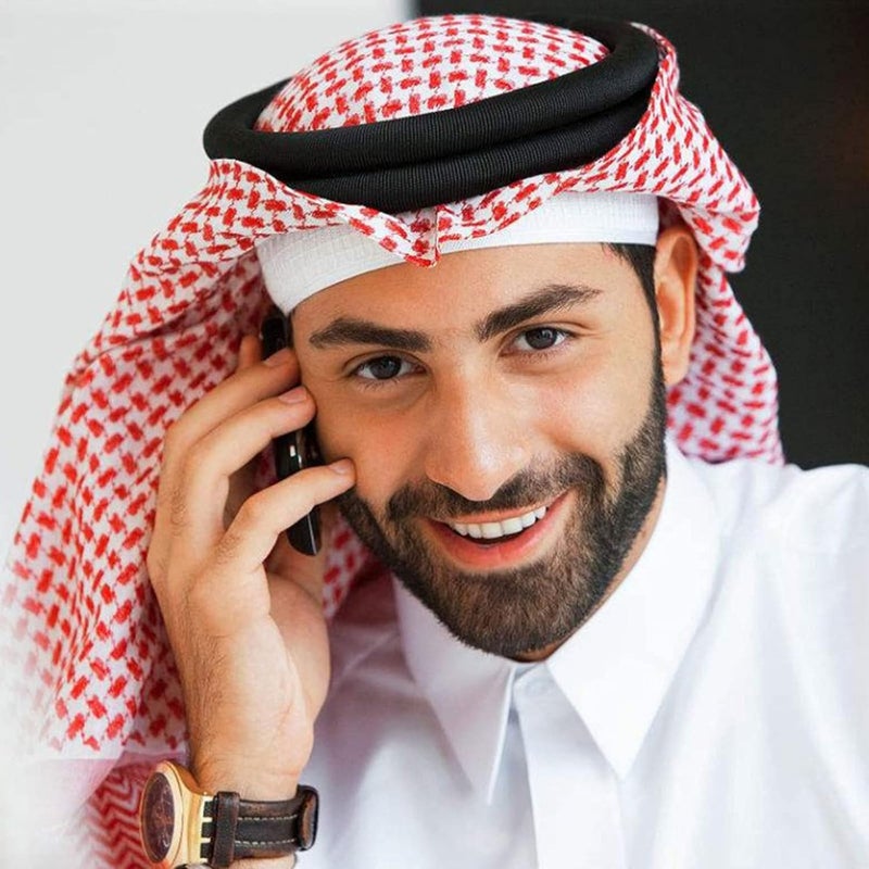 PURFUN Men's Large Arab Shemagh Headscarf Muslim Headcover Shawl Keffiyeh Arabic Scarf - Image 3