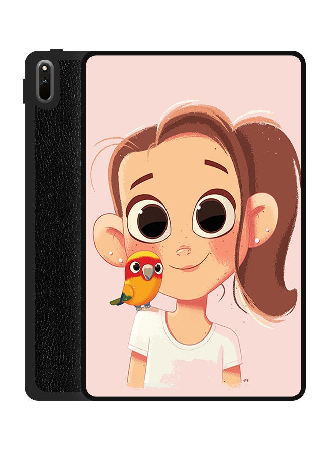 Theodor Protective Flip Case Cover For Huawei MatePad 11 2021 Little Girl With Sparrow - Image 1