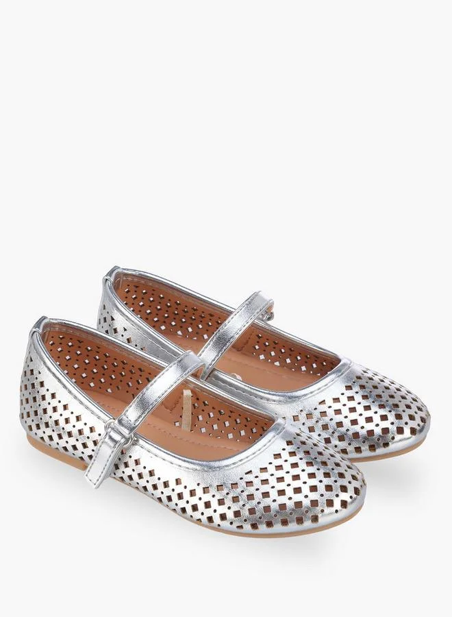 Flora Bella By Shoexpress Girls Hook & Loop Ballerina Shoes