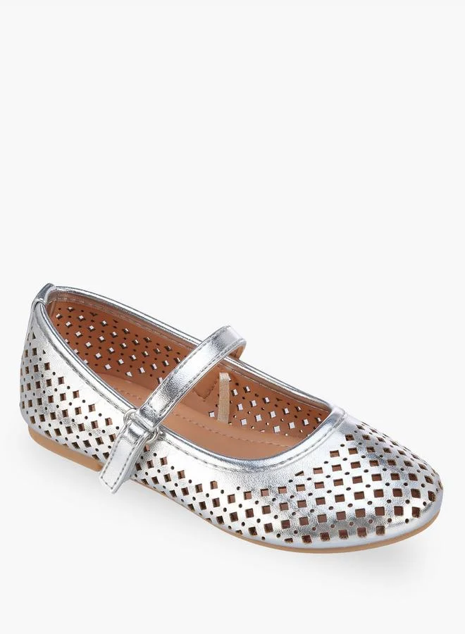 Flora Bella By Shoexpress Girls Hook & Loop Ballerina Shoes
