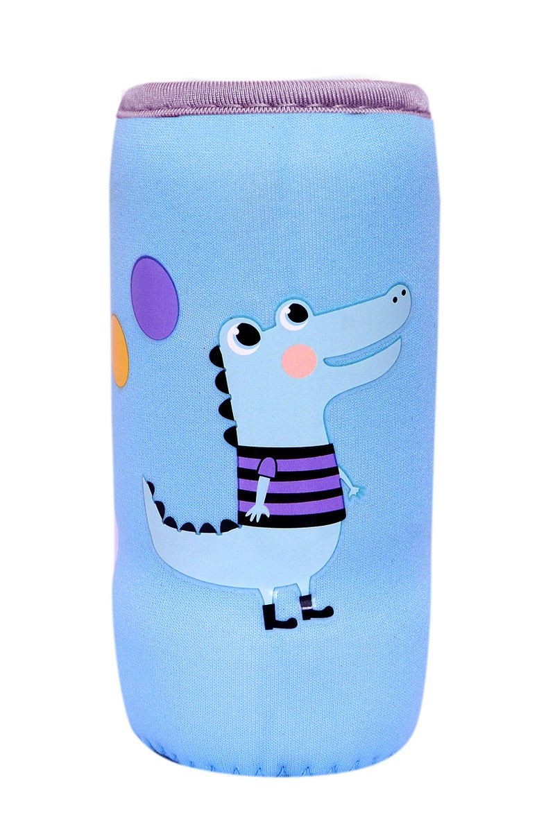 Alya The Cheeky Kidzz Soft Reusable Baby Feeding Bottle Cover Sleeve Animal Printed Suitable for 120ml 150ml 220ml 240ml Slim Neck Milk Feeder Bottles (Pack of 2) (Crocodile-ELEPHNAT) - Image 5