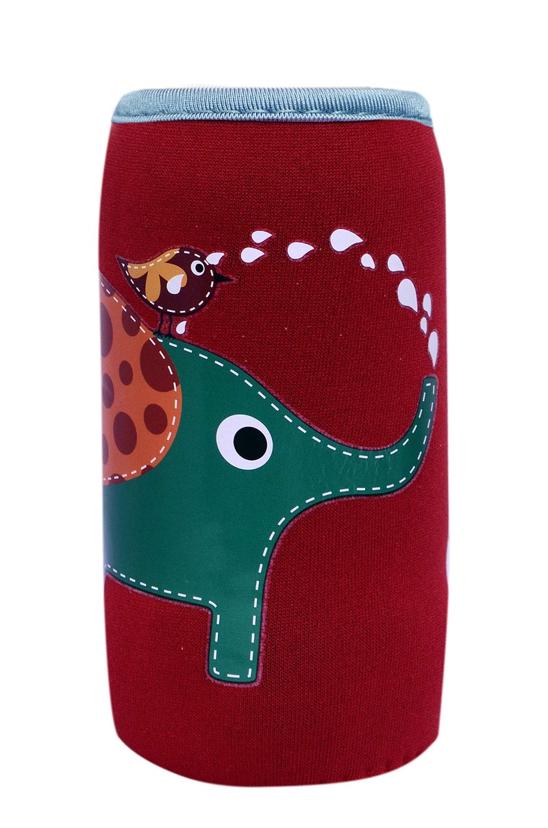 Alya The Cheeky Kidzz Soft Reusable Baby Feeding Bottle Cover Sleeve Animal Printed Suitable for 120ml 150ml 220ml 240ml Slim Neck Milk Feeder Bottles (Pack of 2) (Crocodile-ELEPHNAT) - Image 4