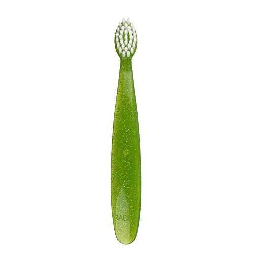RADIUS Totz Toothbrush Extra Soft Brush BPA Free ADA Accepted Designed for Delicate Teeth Gums for Children 18 Months Up Green Sparkle Pack of 1