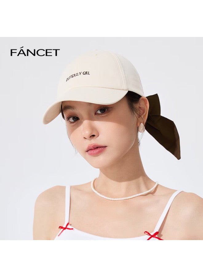 Fancet Women's Baseball Cap Spring Summer Cotton Embroidered Hat Sweet Bowknot Duckbill Korean Casual Sports Cap - Image 1