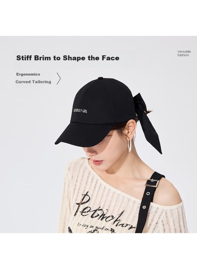 Fancet Women's Baseball Cap Spring Summer Cotton Embroidered Hat Sweet Bowknot Duckbill Korean Casual Sports Cap - Image 3
