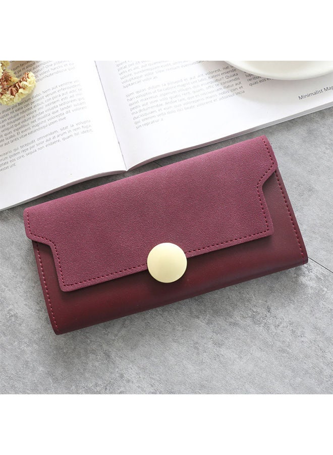 Sharpdo Casual Frosted Long Wallet Ladies Fashion Clutch for Women Card Holder Money Bag,Red18*9.5*2cm - Image 5