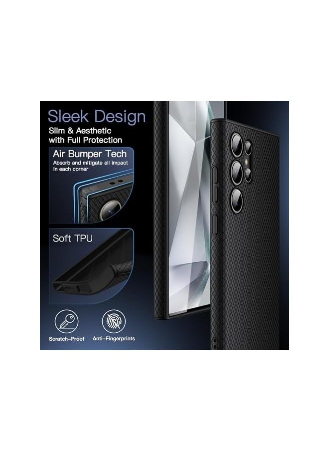 Jetech - Grip Case for Galaxy S24 Ultra, Soft TPU Slim Fit Protective Phone Cover with Camera Lens Full Protection, Shockproof (Titanium Black) - Image 1