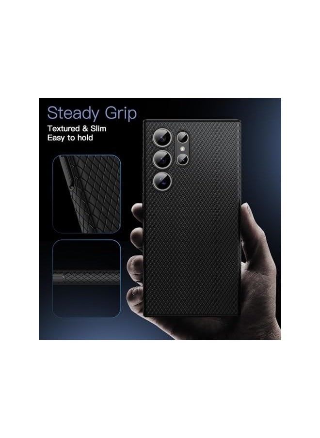 Jetech - Grip Case for Galaxy S24 Ultra, Soft TPU Slim Fit Protective Phone Cover with Camera Lens Full Protection, Shockproof (Titanium Black) - Image 1