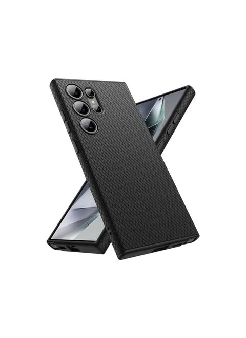Grip Case for Galaxy S24 Ultra, Soft TPU Slim Fit Protective Phone Cover with Camera Lens Full Protection, Shockproof (Titanium Black)