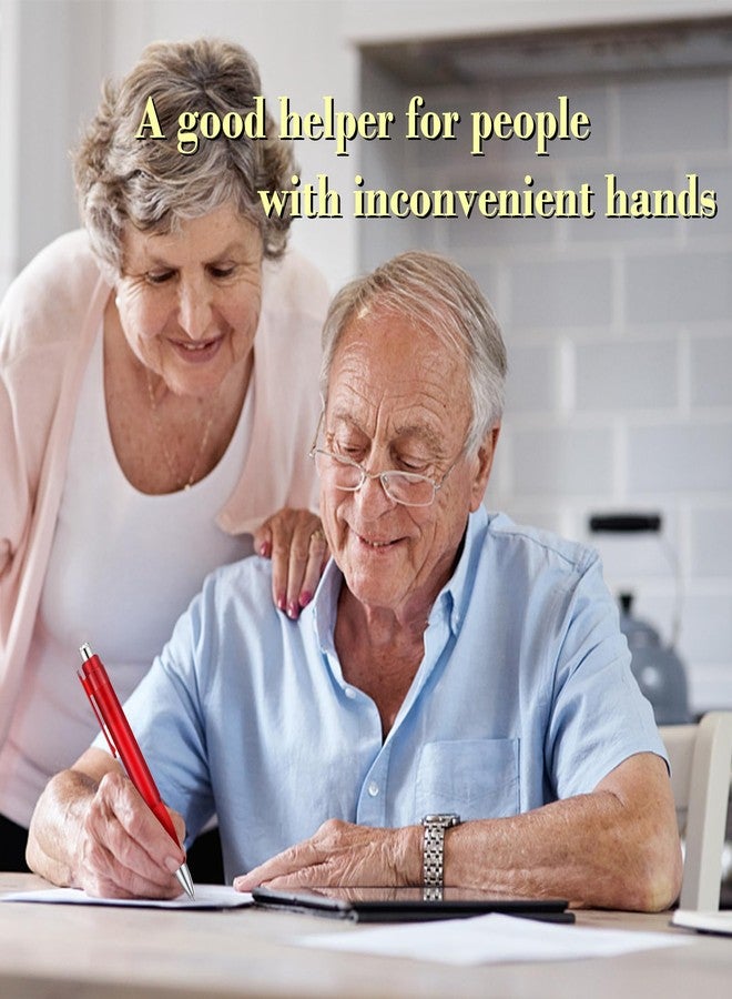 lyforx Big Fat Pens - Enhanced Writing Stability for Arthritis and Elderly Easy Thick Grip 3pcs Red - Image 3