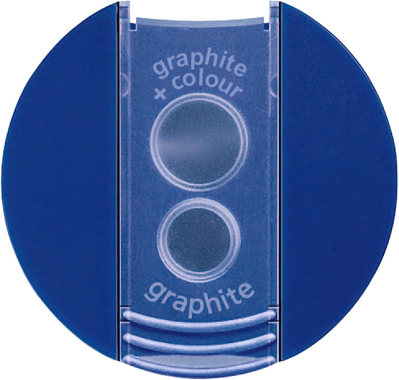 STAEDTLER Double Hole Pencil Sharpener - Metal, Blue, for Standard & Jumbo Pencils - Image 3