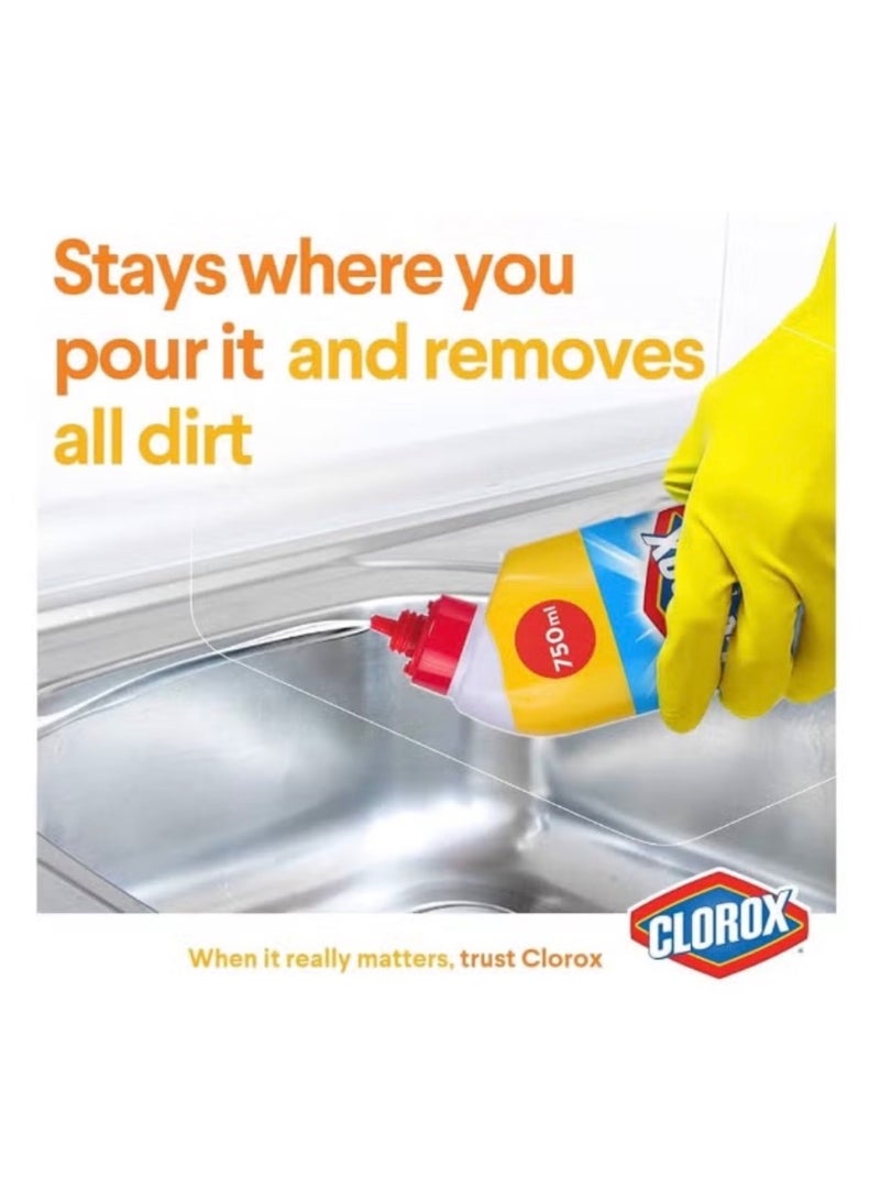 Clorox Multi-Purpose Bleach Gel Disinfectant Cleaner, Citrus Scent, 750Ml - Image 3