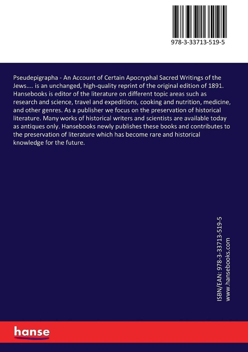 Pseudepigrapha: An Account of Certain Apocryphal Sacred Writings of the Jews....  - Image 2