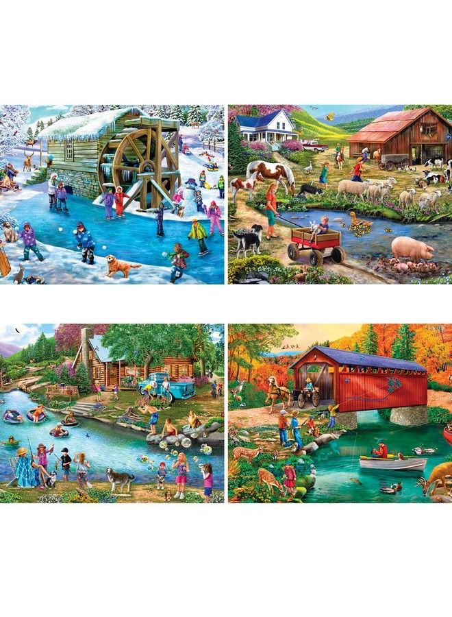 Bits and Pieces 4 In 1 Multi Pack 500 Piece Jigsaw Puzzles For Adults 500 Pc Large Piece Puzzle Set Bundle By Artist Mary Thompson 16" X 20" - Image 3