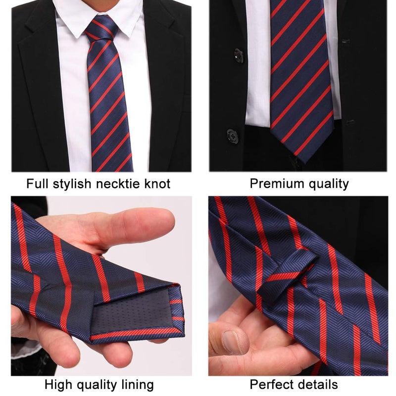 Adulove Men's Necktie Classic Silk Tie Woven Jacquard Neck Ties 6 PCS - Image 5