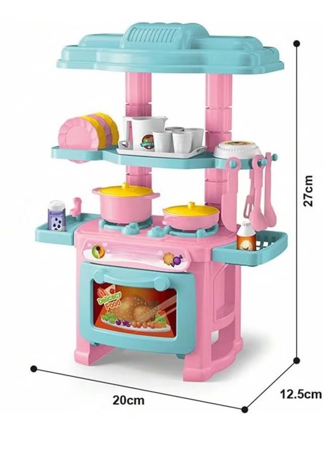 48PCS Kids Kitchen Playset, Realistic Play Kitchen for Kids, Chef Pretend Play Set, Mini Simulation Kitchen Set, Pretend Kitchen Toys, Cooking Toy Set with Toy Food & Cookware Accessories, Separable Kitchen Playset for Boys Girls Toddlers  - Image 2