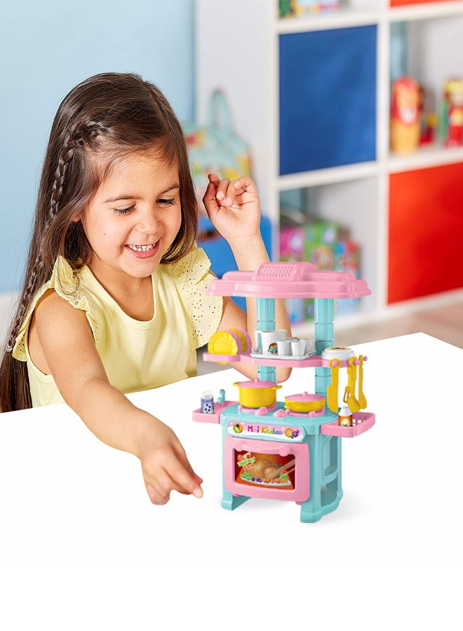 48PCS Kids Kitchen Playset, Realistic Play Kitchen for Kids, Chef Pretend Play Set, Mini Simulation Kitchen Set, Pretend Kitchen Toys, Cooking Toy Set with Toy Food & Cookware Accessories, Separable Kitchen Playset for Boys Girls Toddlers - Image 4