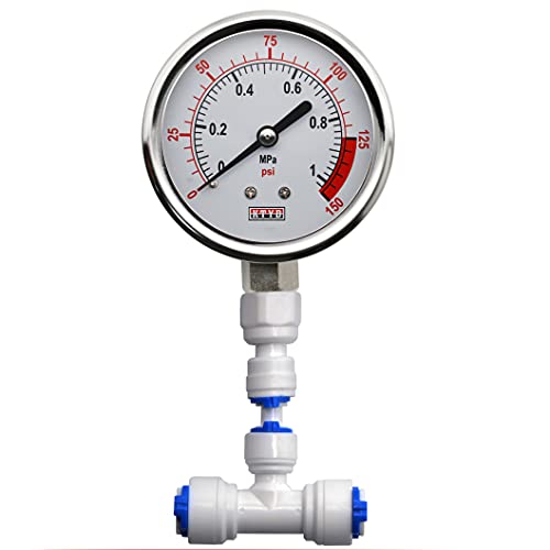 DIGITEN Water Pressure Gauge 0-1.0MPa 0-150psi 1/4" Water Pressure Meter for Reverse Osmosis System Pump - Image 1