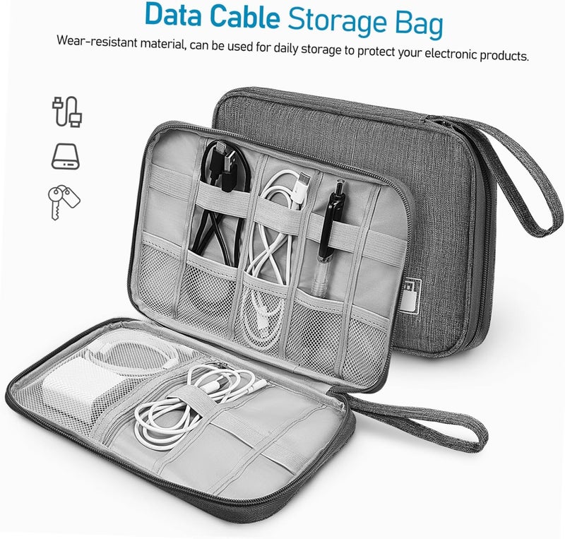 2pcs Data Cable Storage Bags Portable Electronic Accessories Organizer for Travel Lightweight Earphone Pouches Versatile for Daily Use - Image 5