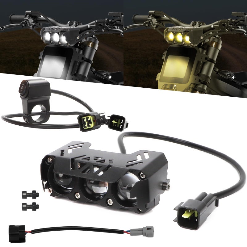 Alpha Rider LED Headlight Kit for Talaria Sting R MX4/Sur-Ron Segway X260 Easy Plug and Play High Transmittance Front Headlamp with Switch High Brightness with Headlight Switch - Image 1