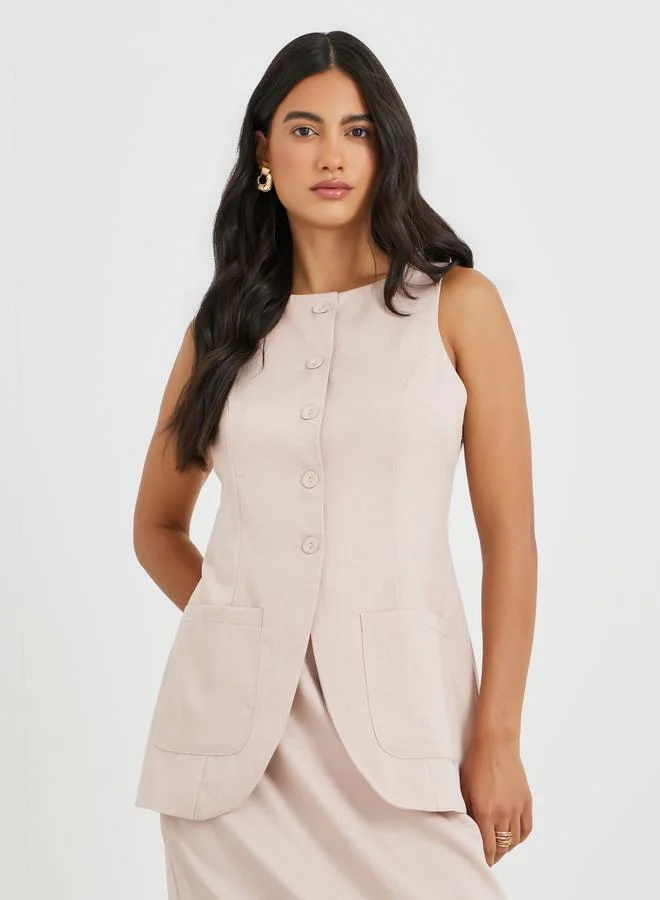 Styli Styli Buttoned Longline Waistcoat