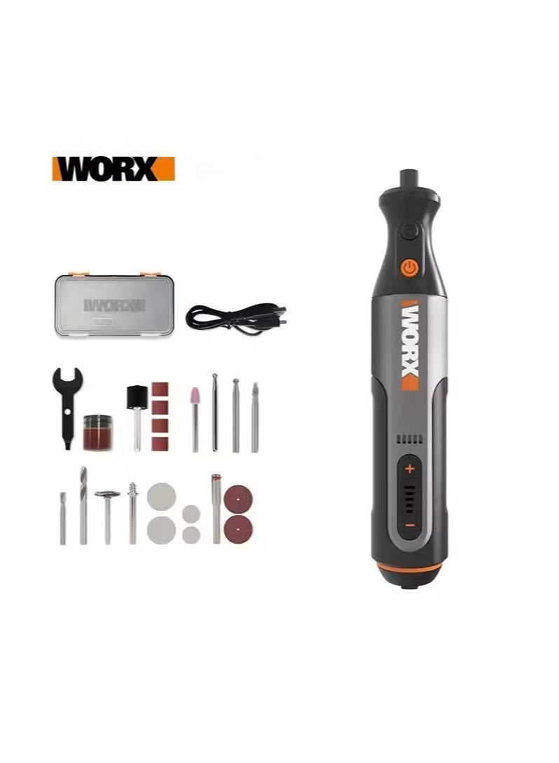 Worx WX106 Rotary Tool 8V Cordless Mini Drill Engraving Grinding Polishing Machine USB Charger Variable Speed Power Tools Set - Image 1