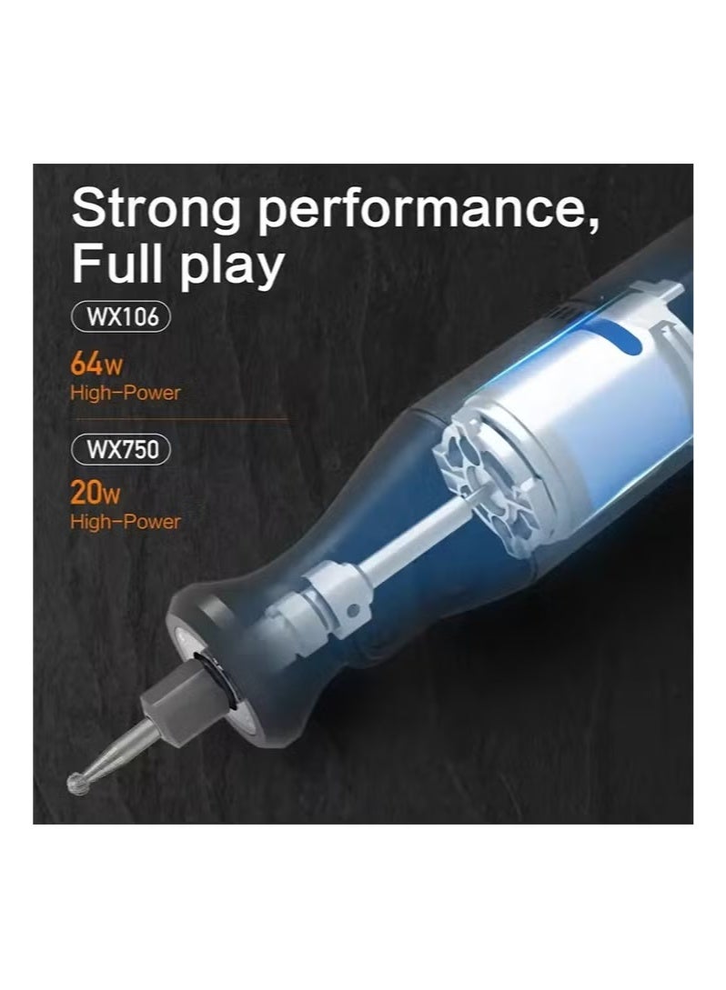 Worx WX106 Rotary Tool 8V Cordless Mini Drill Engraving Grinding Polishing Machine USB Charger Variable Speed Power Tools Set - Image 2