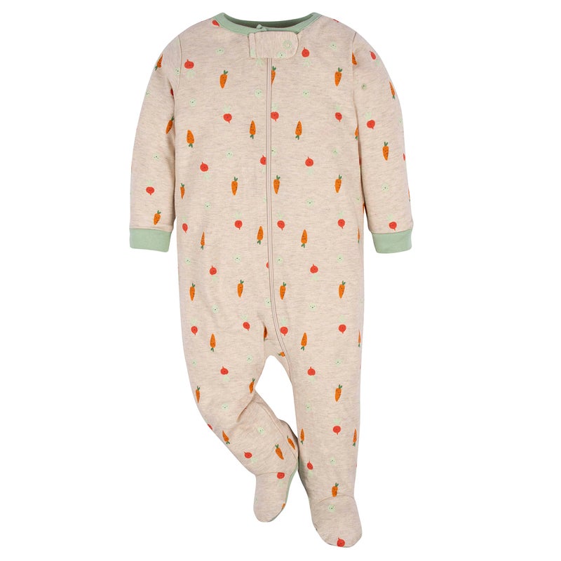 Gerber Unisex Baby 4 Pack 'N Play Footie And Toddler Sleepers, Happy Veggies, Preemie US - Image 3