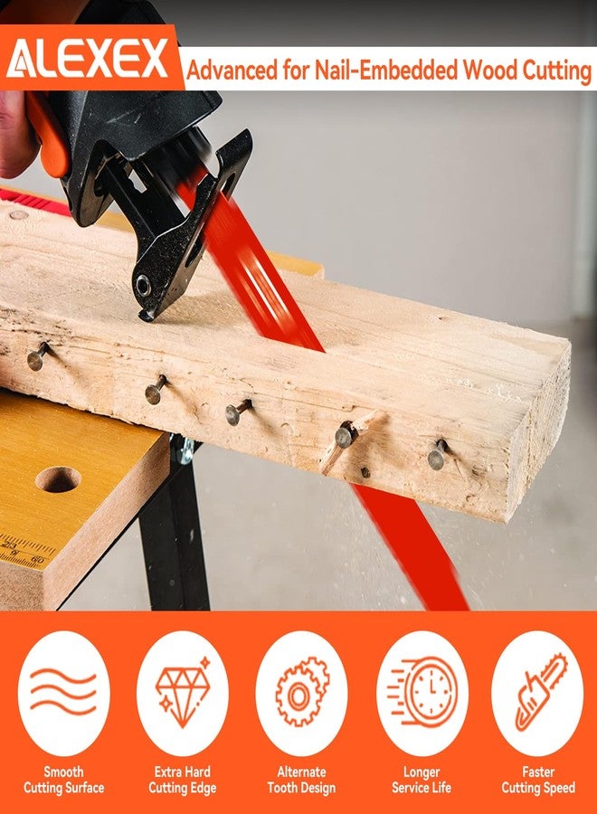 ALEXEX 10 Pack 9 Inch 4/6 Tpi Reciprocating Saw Blades for Wood and Nail-Embedded Wood Cutting - Image 4