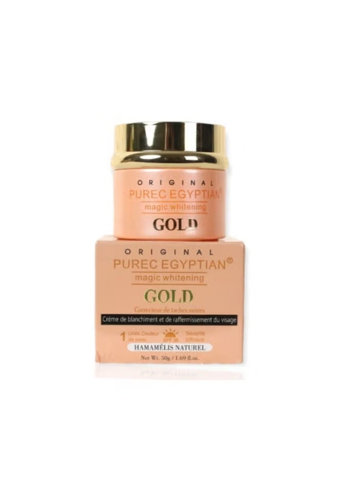 Gold Pure Egyptian Facial Whitening & Firming Cream 50g – Skin Brightening Face Cream with Glutathione for Dark Spots, Wrinkles & Even Skin Tone