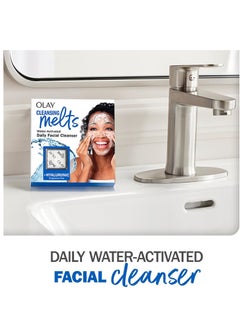 Olay Olay Cleansing Melts + Hyaluronic Face Cleanser, 64 ct. total (2 x 32 ct.), Water-Activated Face Wash to Clean, Tone, and Refresh, Fragrance-Free  - Image 4