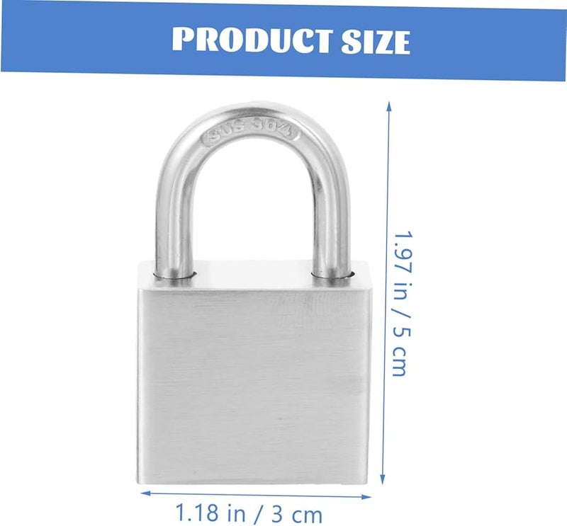 Stainless Steel Small Padlock with Key for Luggage Doors Lockers Office Security - Image 3