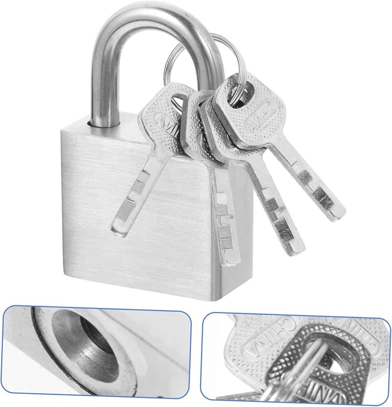 Stainless Steel Small Padlock with Key for Luggage Doors Lockers Office Security - Image 4