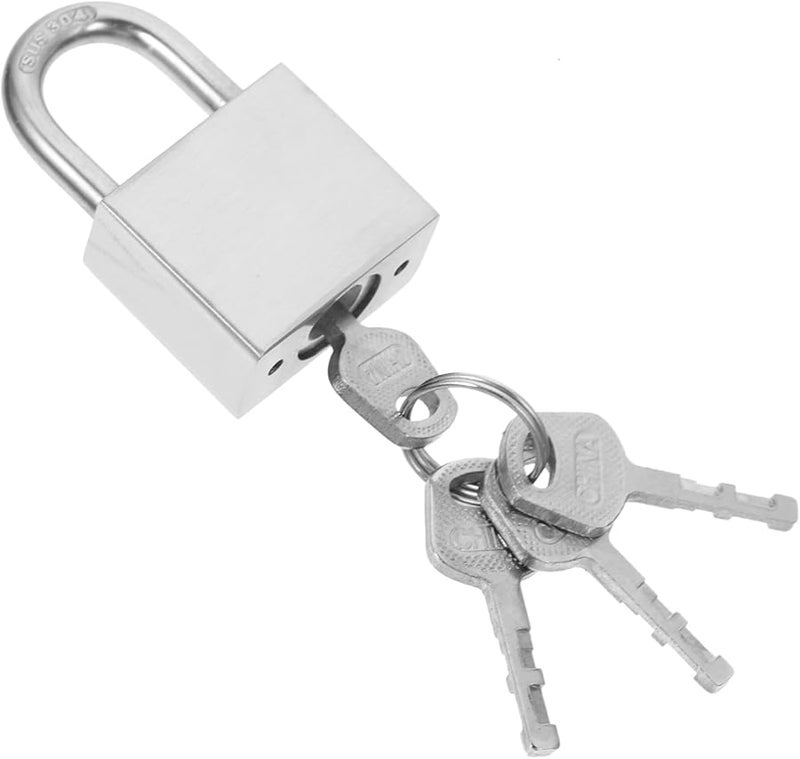 Stainless Steel Small Padlock with Key for Luggage Doors Lockers Office Security - Image 2