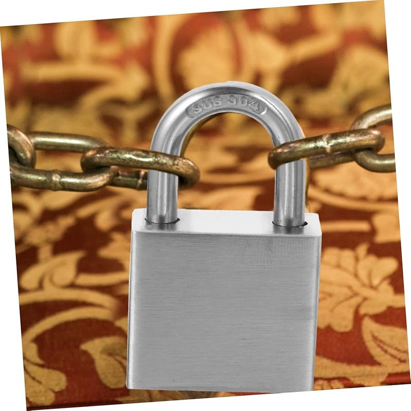 Stainless Steel Small Padlock with Key for Luggage Doors Lockers Office Security - Image 5
