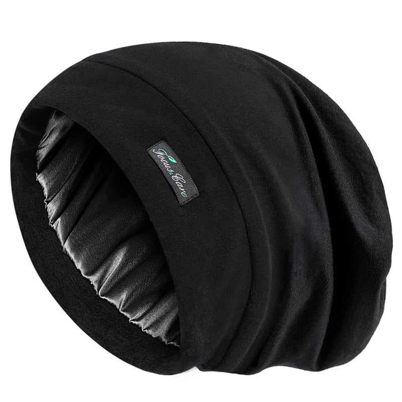 Women's Soft Slouchy Satin Lined Hat Beanie Cap Light weight Beanie For Long Hair Sleeping