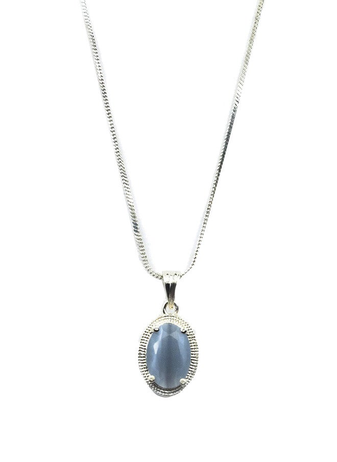 StileAdda Rhodium Plated American Diamond Pendant and Earrings Set - Image 3