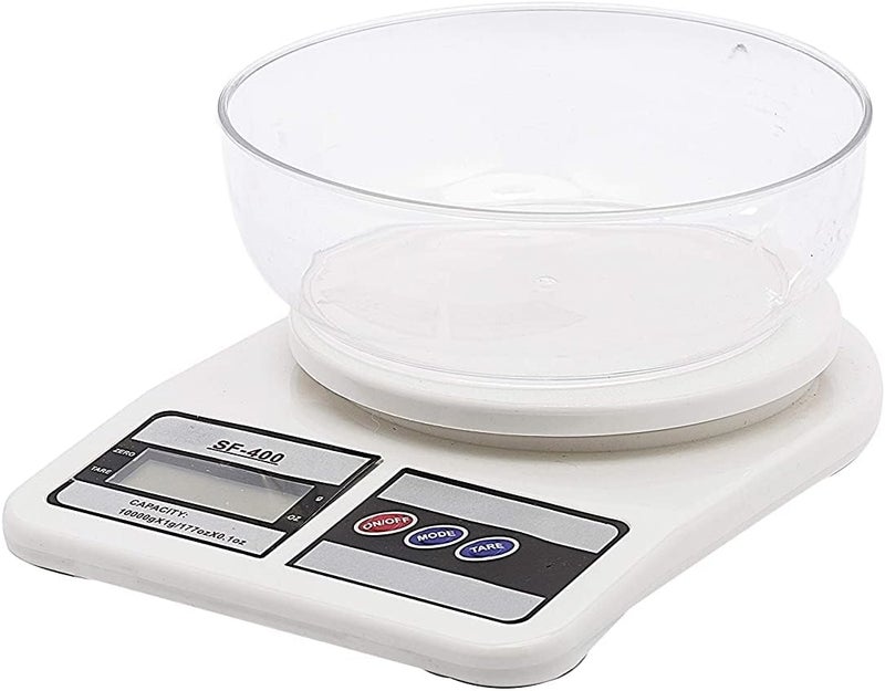 Spaceshoop Electronic Digital Kitchen Scale - SF-400, White - Image 1