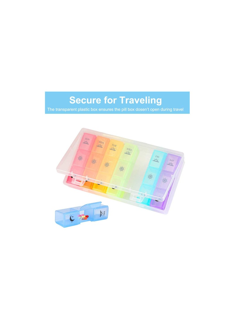 1 Set Pill Box 7 Days Organizer 21 Grids Portable Travel With Large Compartments For Vitamins Medicine - Image 5