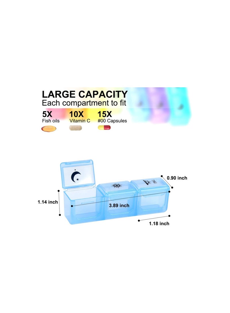 1 Set Pill Box 7 Days Organizer 21 Grids Portable Travel With Large Compartments For Vitamins Medicine - Image 4