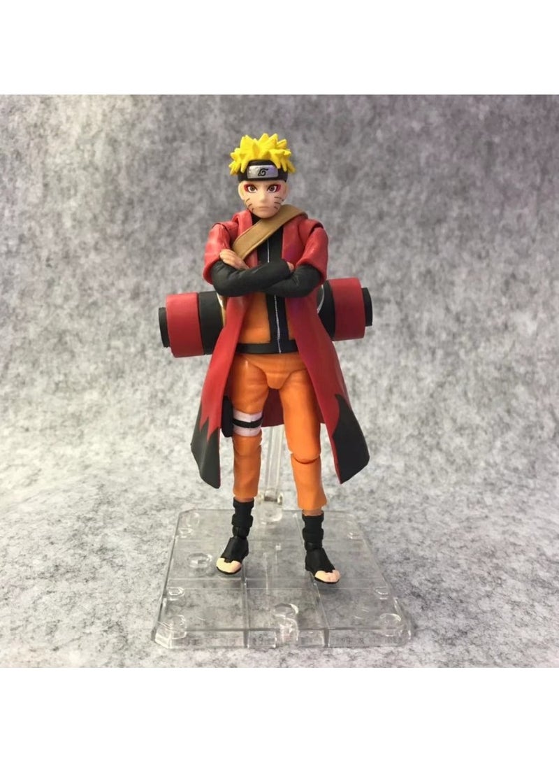 عام تمثال ناروتو متحرك من سلسلة SHF، يمثل أوزوماكي ناروتو من الجيل الثالث، مع قدرات النفجاعة الكبيرة اللولبية، مزين بشكل جميل لتزيين الأركان. - Image 1