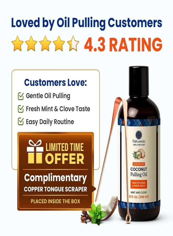 Natruveda Coconut Oil Pulling Mouthwash - Natural Whitening Ayurvedic Rinse | Fresh Mint Blend | Coconut Oil Pulling for Teeth & Gums | Whyte Oil Pulling | Aceite de Coco para Los Dientes -10 oz - Image 2