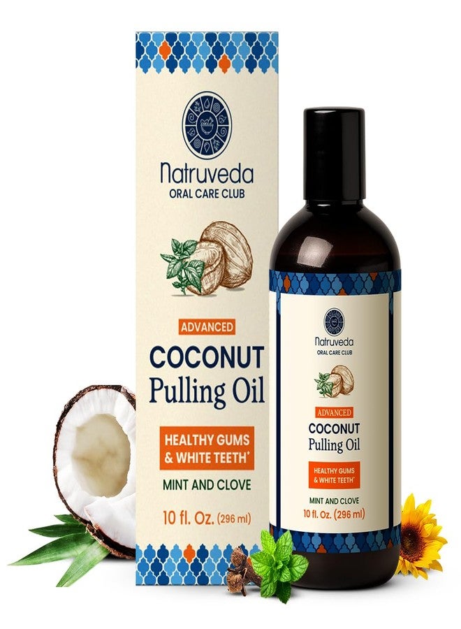 Natruveda Coconut Oil Pulling Mouthwash - Natural Whitening Ayurvedic Rinse | Fresh Mint Blend | Coconut Oil Pulling for Teeth & Gums | Whyte Oil Pulling | Aceite de Coco para Los Dientes -10 oz - Image 1