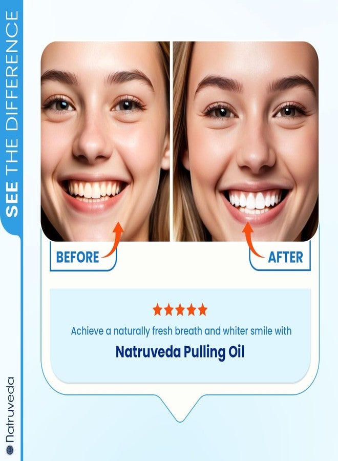 Natruveda Coconut Oil Pulling Mouthwash - Natural Whitening Ayurvedic Rinse | Fresh Mint Blend | Coconut Oil Pulling for Teeth & Gums | Whyte Oil Pulling | Aceite de Coco para Los Dientes -10 oz - Image 5
