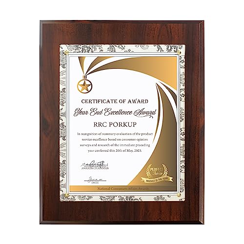 PlaqueMaker 10.5 x 13" Certificate Plaque - Offered in Cherry Wood with an 8.5 x 11" Clear Plexi and Gold Tacks - Easily Display Your Diploma, Sports Certificate or Award - Image 4