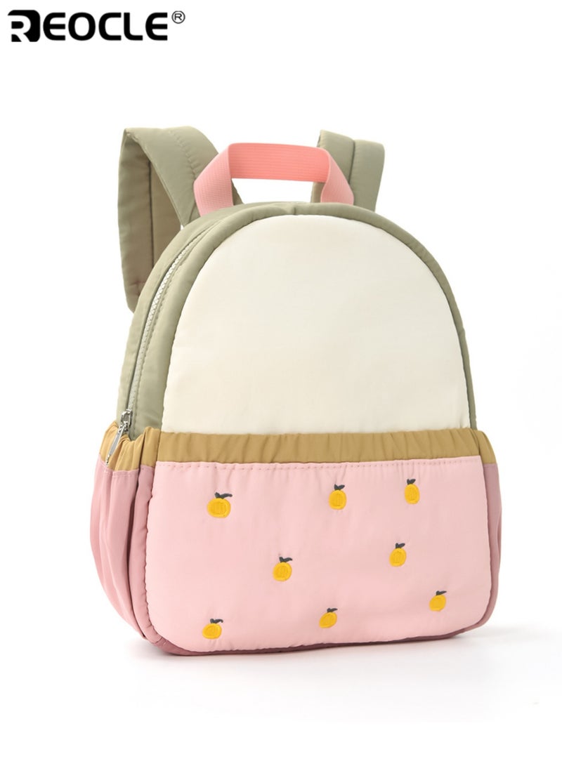 ريوكل حقيبة ظهر أطفال بتطريز فاكهة كرتوني تحتوي على عدة أقسام مع أحزمة كتف قابلة للتعديل ومقبض علوي إكسسوار جميل مستوحى من الفاكهة للأطفال الصغار ومرحلة ما قبل المدرسة - Image 2