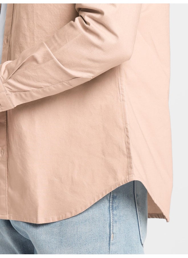 Beyoung Long Sleeve Fine Peach Oxford Shirt for Men  - Image 3
